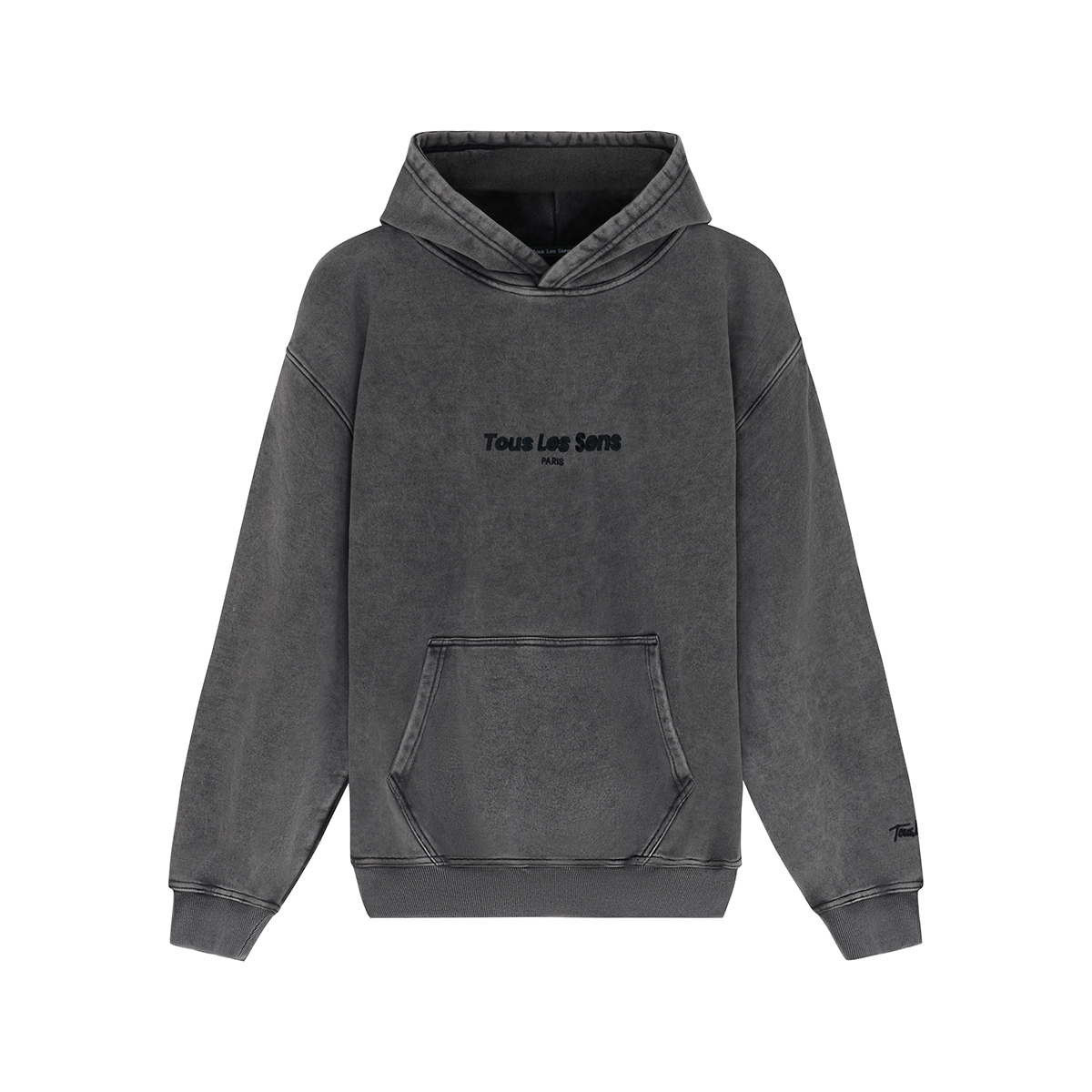 Sweat à capuche oversize délavage extrême